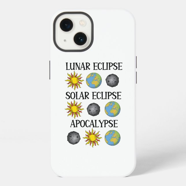 Funda Para iPhone Eclipse lunar Eclipse solar Apocalipsis Espacio di (Reverso )