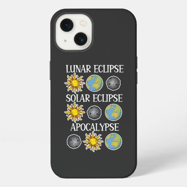 Funda Para iPhone Eclipse lunar Eclipse solar Apocalipsis Espacio di (Reverso )