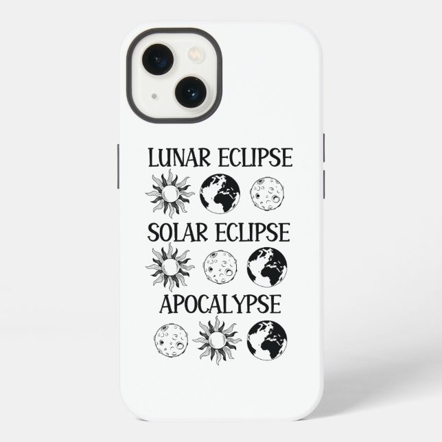 Funda Para iPhone Eclipse lunar Eclipse solar Apocalipsis Espacio di (Reverso )