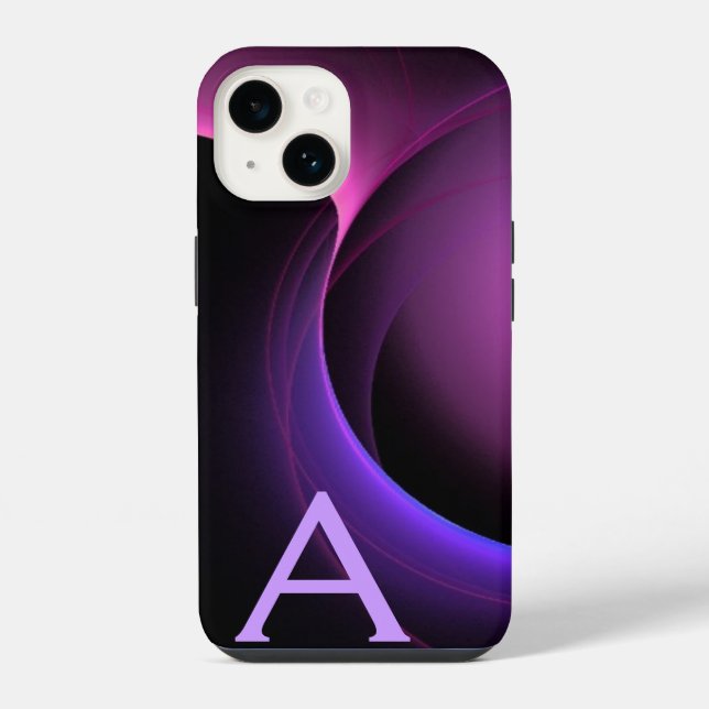 Funda Para iPhone ECLIPSE MONOGRAM Negro púrpura vibrante (Reverso )