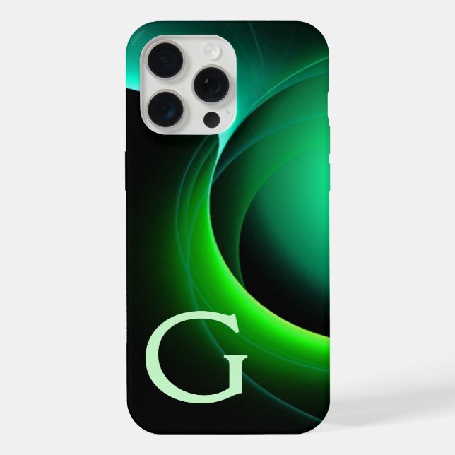 Funda Para iPhone ECLIPSE MONOGRAM Negro verde vibrante (Reverso )