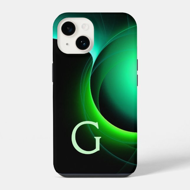 Funda Para iPhone ECLIPSE MONOGRAM Verde negro vibrante (Reverso )