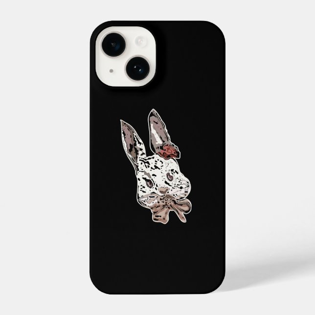 Funda Para iPhone Edgy, ilustracion artístico de conejo - Arte único (Reverso )