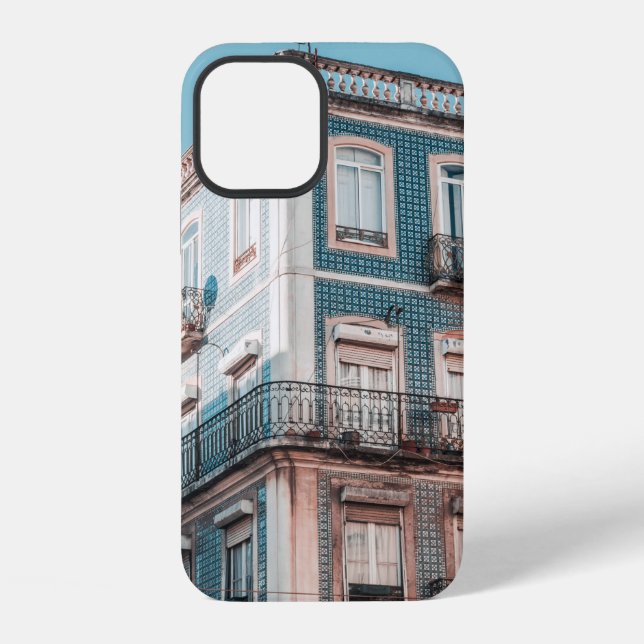 FUNDA PARA iPhone EDIFICIO DE CONCRETO BLANCO Y AZUL (Reverso )