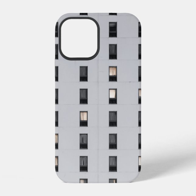 Funda Para iPhone Edificio de hormigón blanco y negro (Reverso )