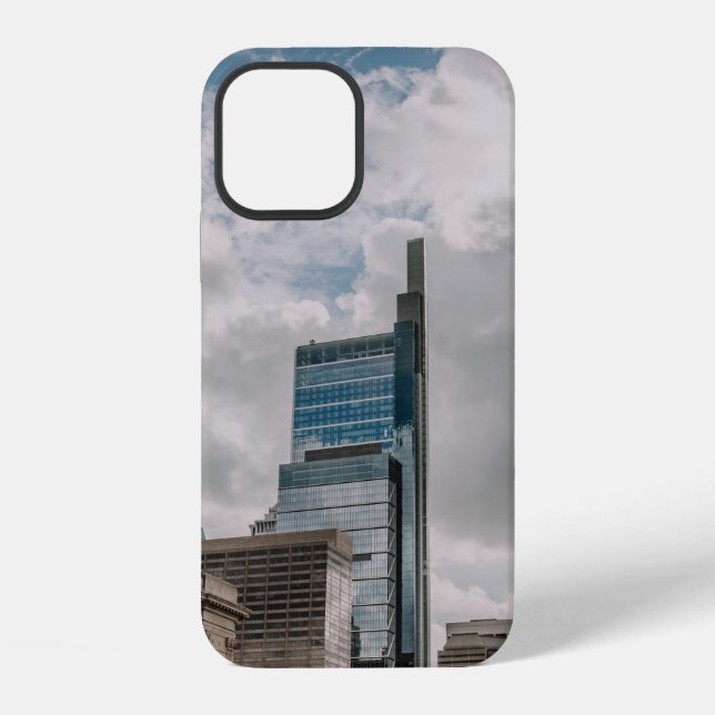 FUNDA PARA iPhone EDIFICIO DE HORMIGÓN GRIS BAJO CIELO NUBLADO DURAN (Reverso )