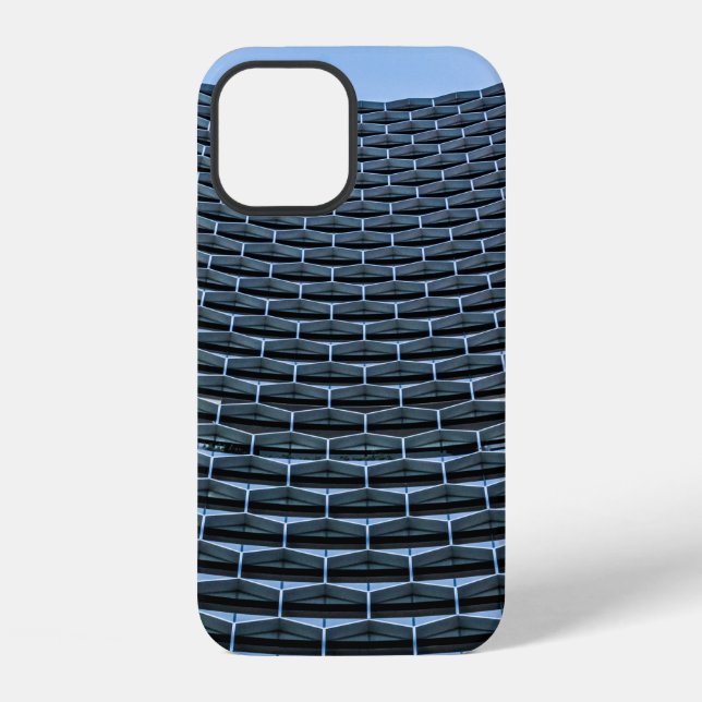 Funda Para iPhone Edificio gris bajo cielo azul claro (Reverso )
