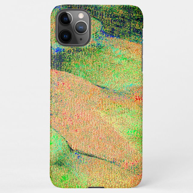 Funda Para iPhone Efecto de cuero arrugado, pintura desgastada verde (Reverso)