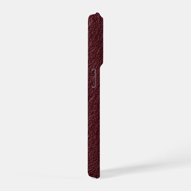 Funda Para iPhone Efecto de cuero negro y rojo (Lado derecho)