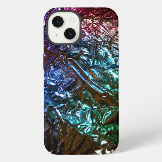 Funda Para iPhone Efecto de lámina de arcoíris metálico (Reverso )