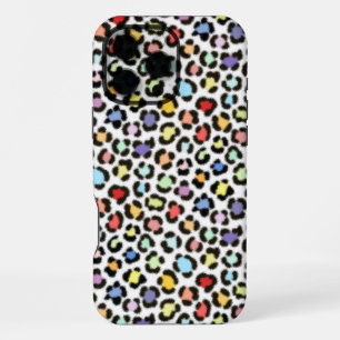 Funda Para iPhone 16 Pro Max Efecto de piel de leopardo multicolor de moda patr