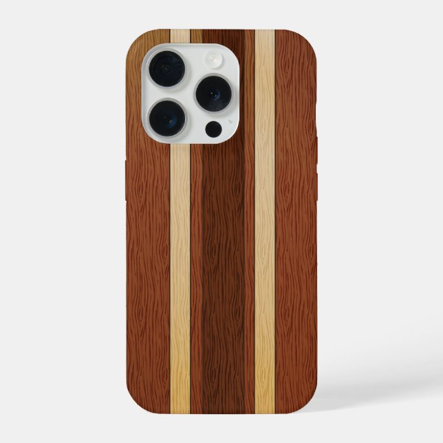 Funda Para iPhone Efecto de veta de madera elegante (Reverso )
