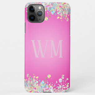 Funda Para iPhone 11Pro Max Efecto Purpurina rosado bonito