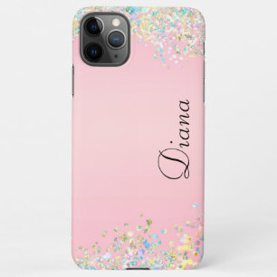 Funda Para iPhone 11Pro Max Efecto Purpurina rosado bonito