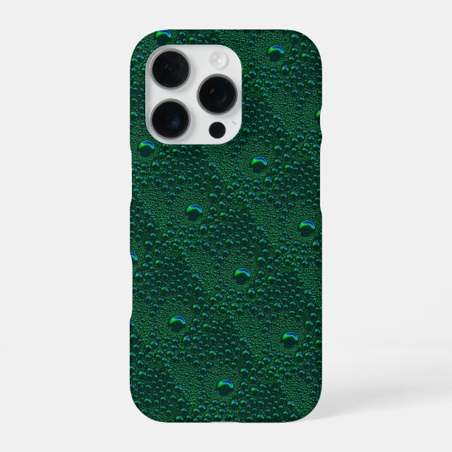 Funda Para iPhone El agua cae sobre el Metalizado verde (Reverso)