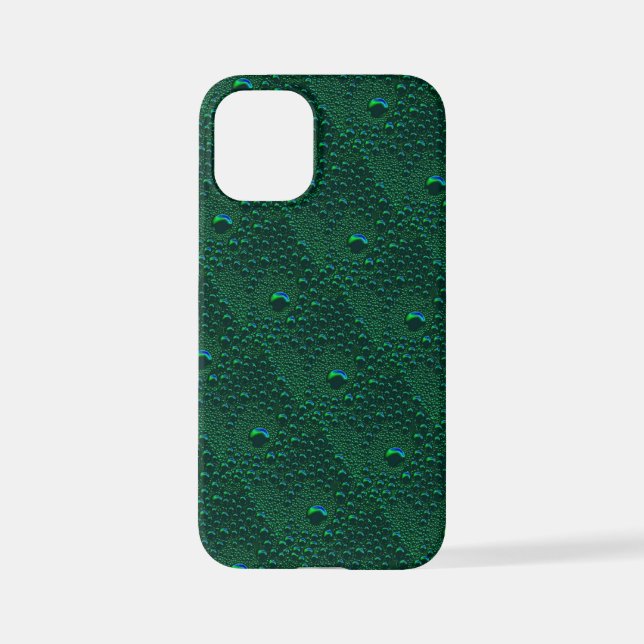 Funda Para iPhone El agua cae sobre el Metalizado verde (Reverso )