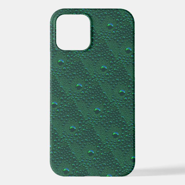 Funda Para iPhone El agua cae sobre el Metalizado verde (Reverso )