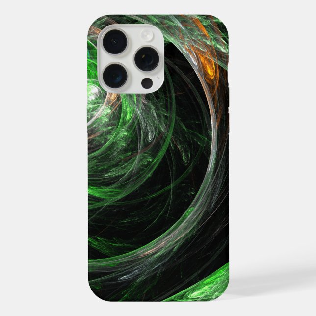 Funda Para iPhone El arte del resumen verde mundial (Reverso )