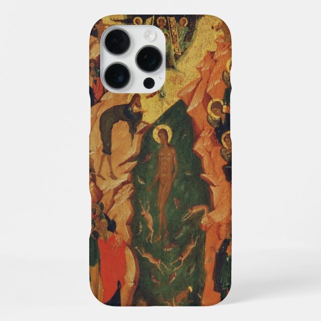 Funda Para iPhone El bautismo del icono bizantino de Jesucristo (Reverso )