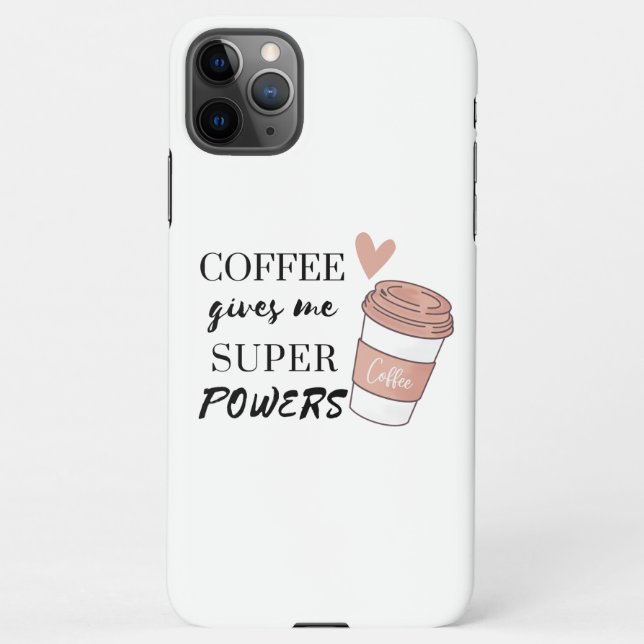 Funda Para iPhone El café me da superpoderes (Reverso)