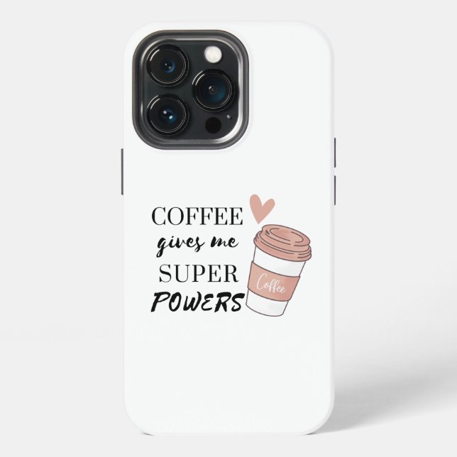 Funda Para iPhone El café me da superpoderes (Reverso )