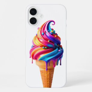 Funda Para iPhone 16 Plus El clásico cono de helado vibrante de SlipperyJoe'