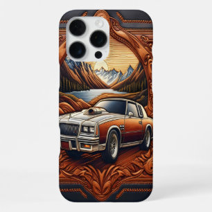 Funda Para iPhone 16 Pro Max El coche clásico de los 80 en el sueño escénico