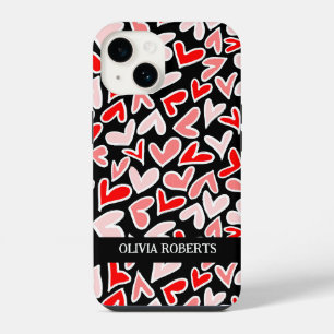 Funda Para iPhone 14 El día de San Valentín elegante de corazones rojos
