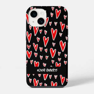 Funda Para iPhone 14 El día de San Valentín elegante de corazones rojos