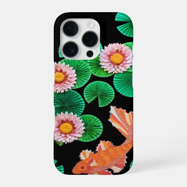 Funda Para iPhone El estanque de koi de papel (Reverso)