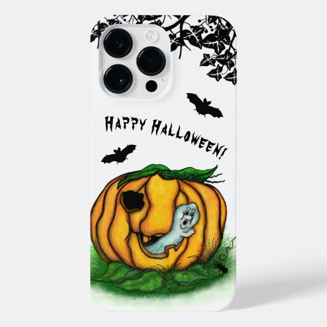 Funda Para iPhone El fantasma de Halloween , Bat , Ghost y Spider (Reverso)