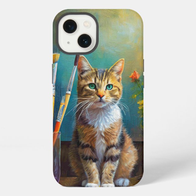Funda Para iPhone El gato artístico (Reverso )