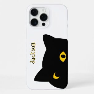 Funda Para iPhone 16 Pro Max El gato negro te mira con el personalizado de los