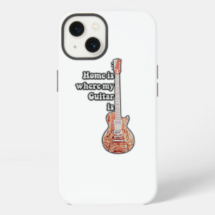 El hogar es donde está mi guitarra. guitarra marró