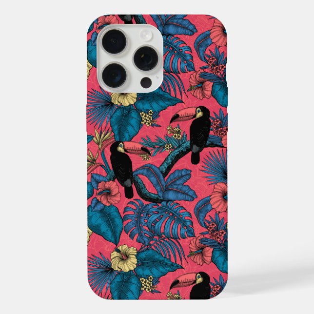 Funda Para iPhone El jardín turístico en rojo y azul (Reverso )