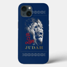 El León de Judá Azul Marino Rojo Dorado Cristiano