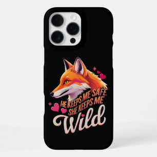 Funda Para iPhone 16 Pro Max Él me mantiene a salvo Ella me mantiene amante par