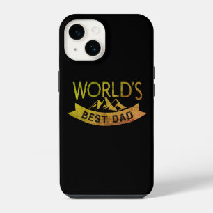 Funda Para iPhone 14 El mejor papá del mundo oro y negro