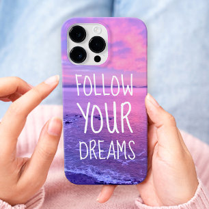 Funda Para iPhone 16 Pro Max El Océano morado rosa atardecer sigue tus sueños