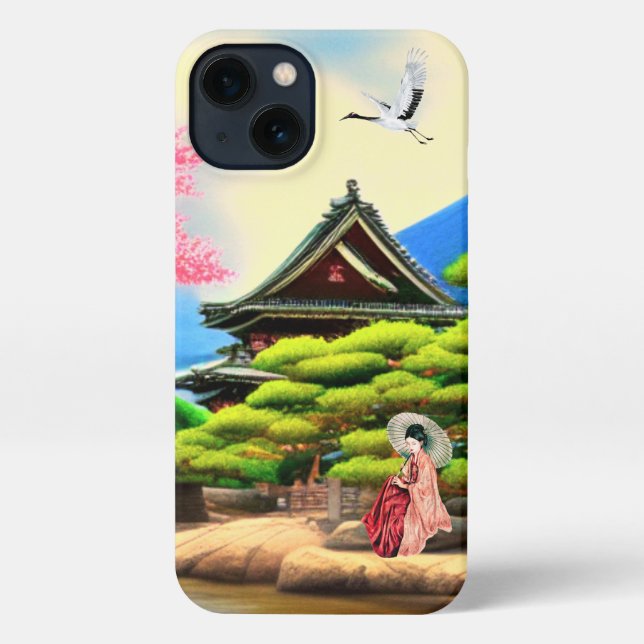 Funda Para iPhone El paisaje de los jardines japoneses (Reverso )