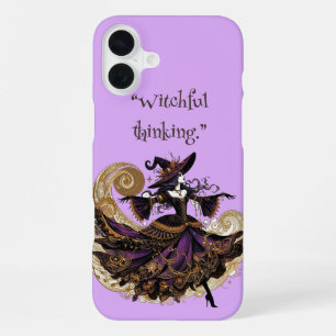 Funda Para iPhone 16 Plus El pensamiento horroroso asustado morado del arte 