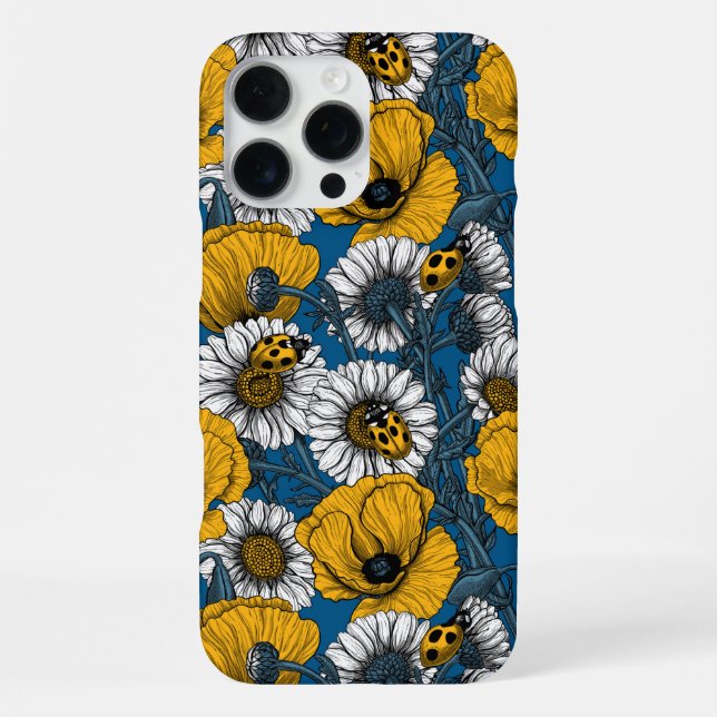 Funda Para iPhone El prado en amarillo y azul (Reverso )