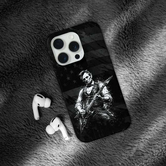 Funda Para iPhone El presidente Abraham Lincoln tocando la guitarra (Subido por el creador)