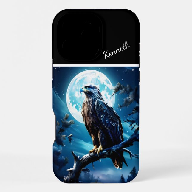 Funda Para iPhone El reloj iluminado lunar de Eagle (Reverso )