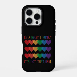 Funda Para iPhone 16 Pro El retro cardíaco LGBT es un ser humano decente no