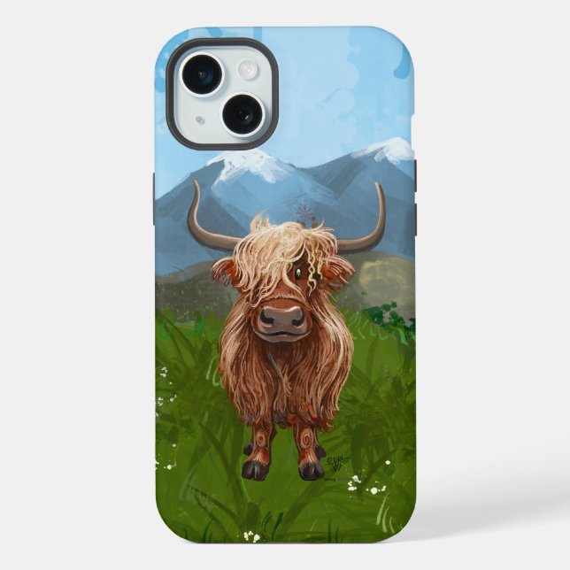 Funda Para iPhone Electrónica de Vaca de las Tierras Altas (Reverso )