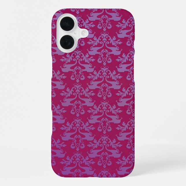 Funda Para iPhone Elefante damasco rojo iphone morado (Reverso )
