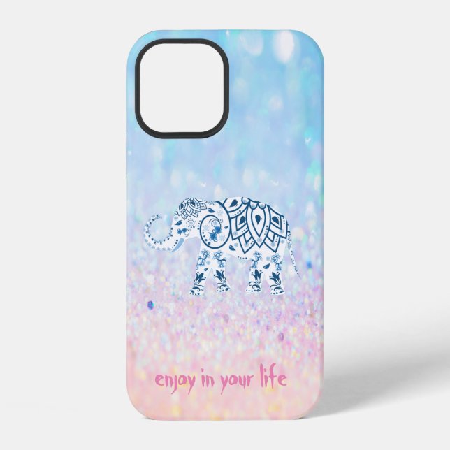 Funda Para iPhone Elefante genial con bokeh de moda (Reverso )