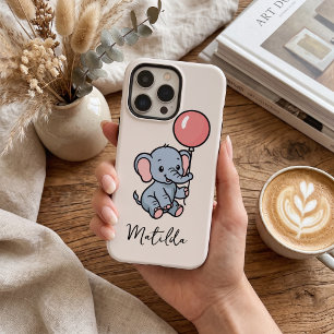 Funda Para iPhone 16 Pro Max Elefante Personalizado Adorable con Teléfono de Gl