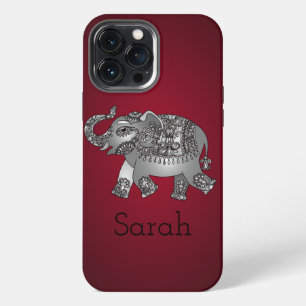 Funda Para iPhone 13 Pro Max Elefante Rojo Genial
